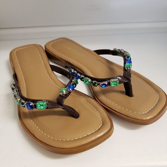 NWOT Colin Stuart Embellished Slip-on Flip-flop style Sandals 6M - Picture 1 of 8